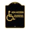 Signmission ADA Access for Assistance Ring Bell W/ New Isa, Black & Gold Aluminum Sign, 18" H, BG-1824-24352 A-DES-BG-1824-24352 - alternate 1
